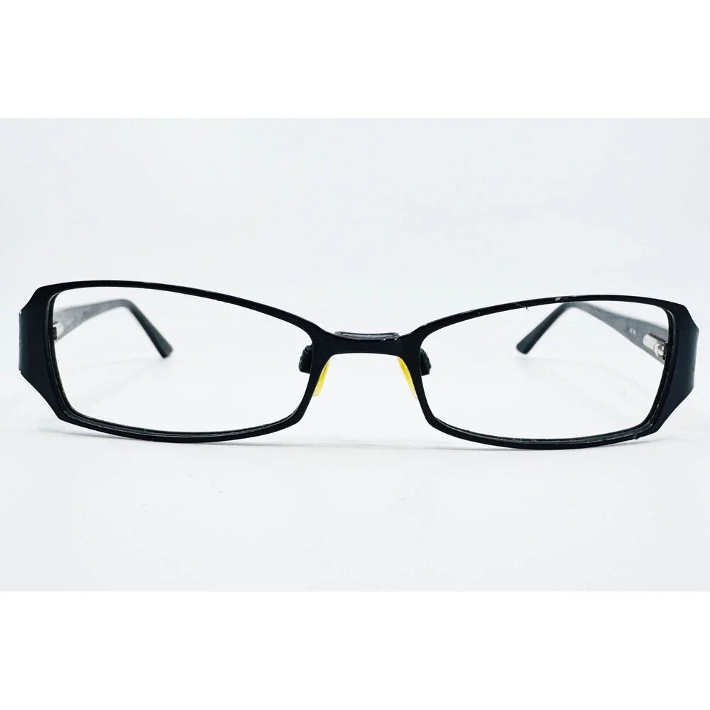 MdX Eyeglass Frames Womens Black White Mod Geometric Pattern 135 90 52-16-135